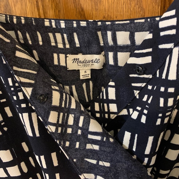 Madewell Jumpsuit • faux wrap • blue/white • pockets - Picture 5 of 6